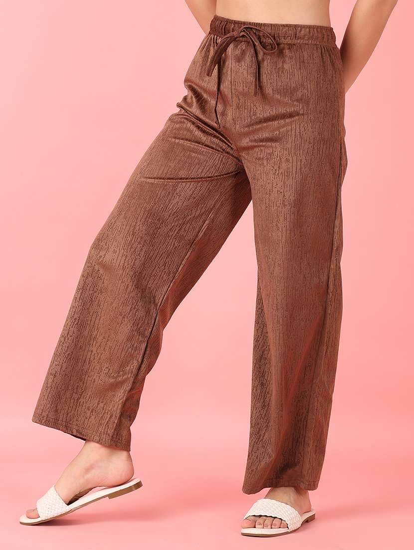 women brown solid palazzo - 21531439 -  Standard Image - 2