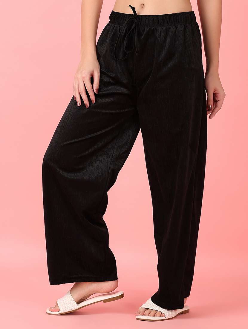 women black solid palazzo - 21531440 -  Standard Image - 2