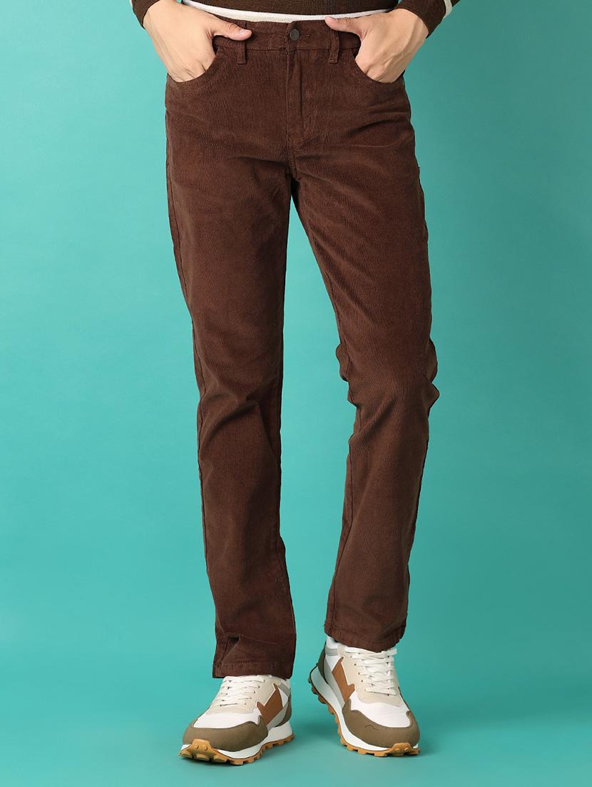 men mid rise solid corduroy