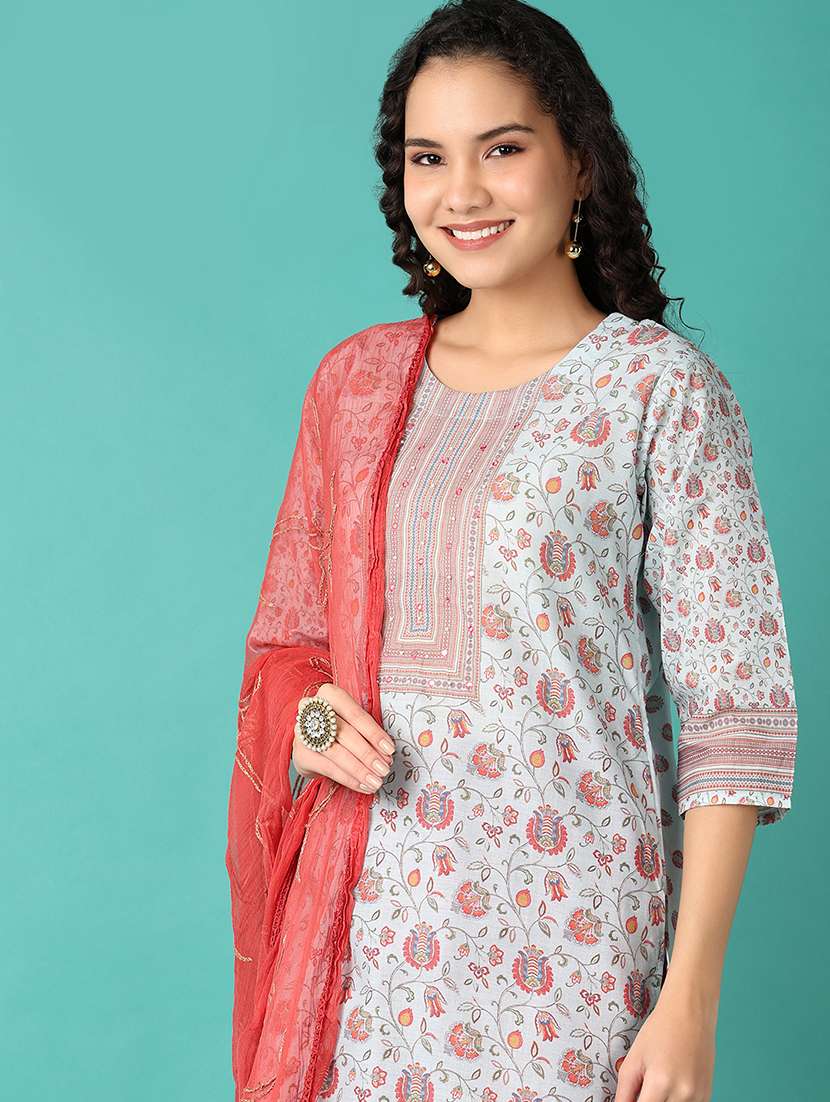 women floral kurta pant set with dupatta - 21531542 -  Standard Image - 2
