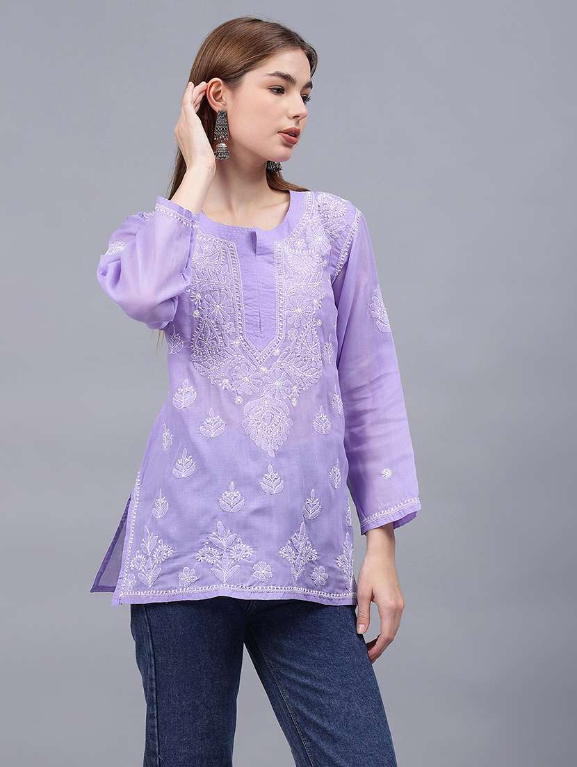 women chikankari straight kurti - 21531720 -  Standard Image - 2