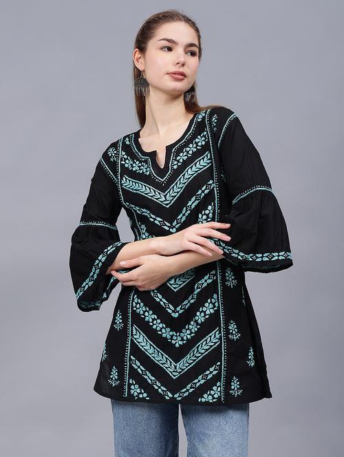women chikankari straight kurti - 21531735 - Standard Image - 0