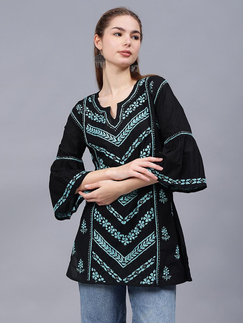 women chikankari straight kurti - 21531735 - Zoom Image - 0