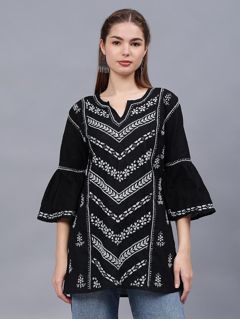 women chikankari straight kurti - 21531738 -  Zoom Image - 0