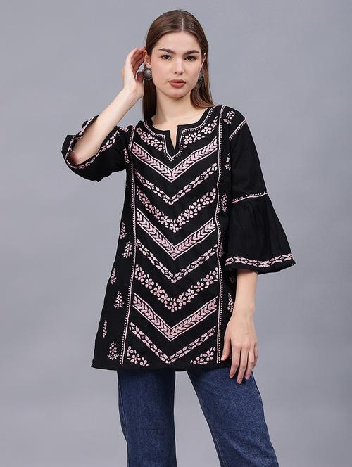 women chikankari straight kurti - 21531739 - Standard Image - 0