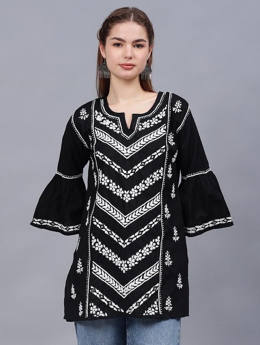 women chikankari straight kurti - 21531740 -  Zoom Image - 0