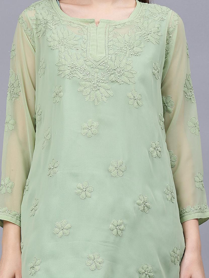 women chikankari straight kurti - 21531745 - Standard Image - 7