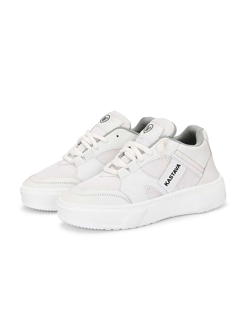 men white lace up casual shoes - 21531770 - Standard Image - 2