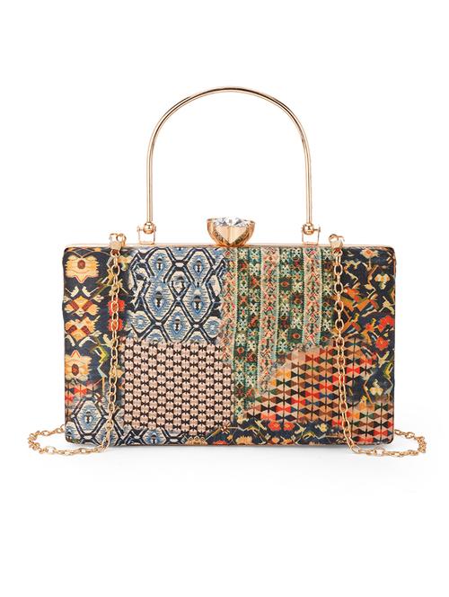 green fabric box clutch - 21531776 - Standard Image - 0