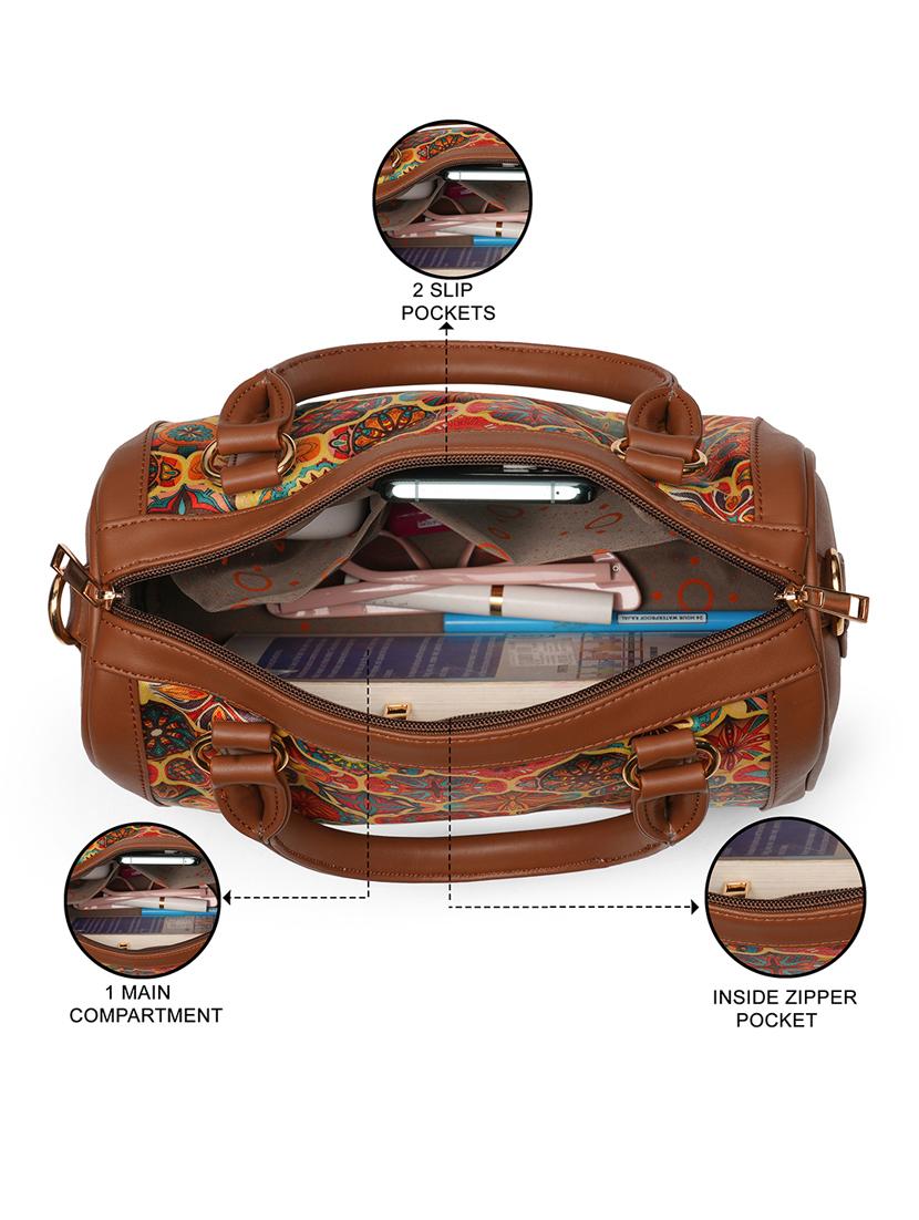 women brown printed handbag - 21531781 - Standard Image - 2