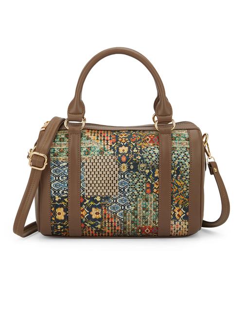 men brown printed handbag - 21531783 - Standard Image - 0