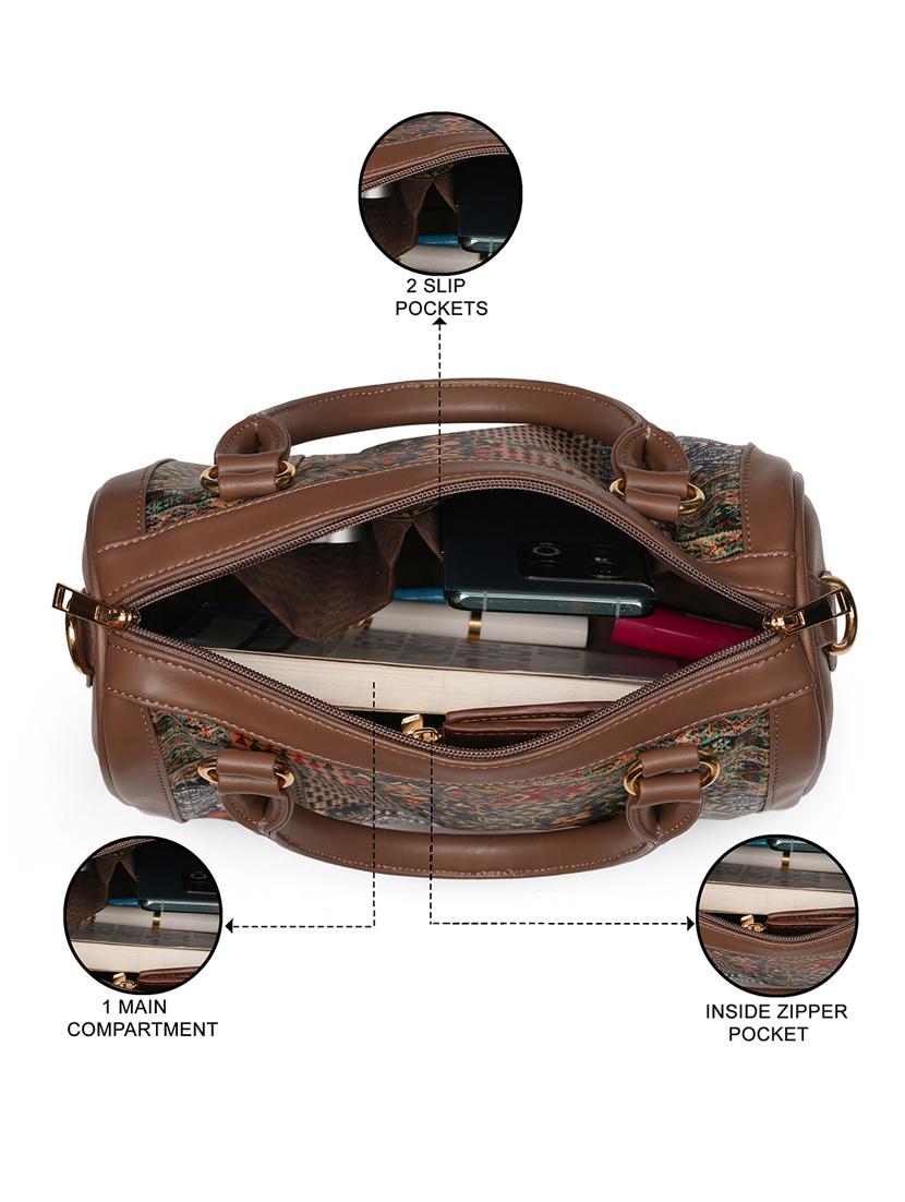 men brown printed handbag - 21531783 - Standard Image - 2