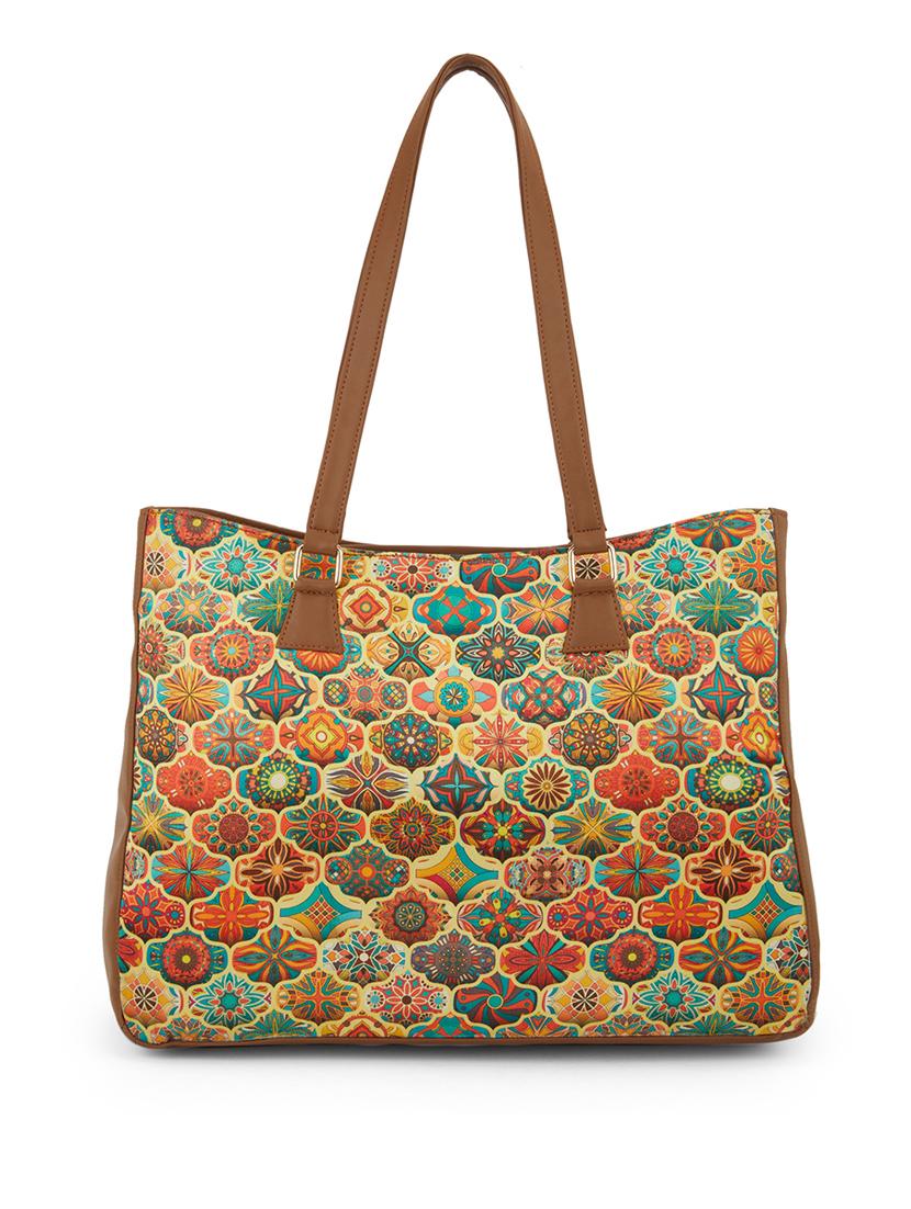 women brown printed regular tote bag - 21531787 - Zoom Image - 0