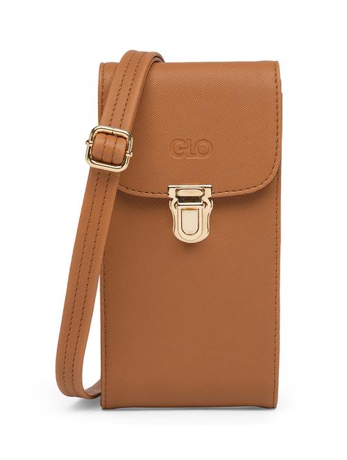 globus women tan vegan leather textured sling bag with detachable strap - 21531794 -  Standard Image - 0