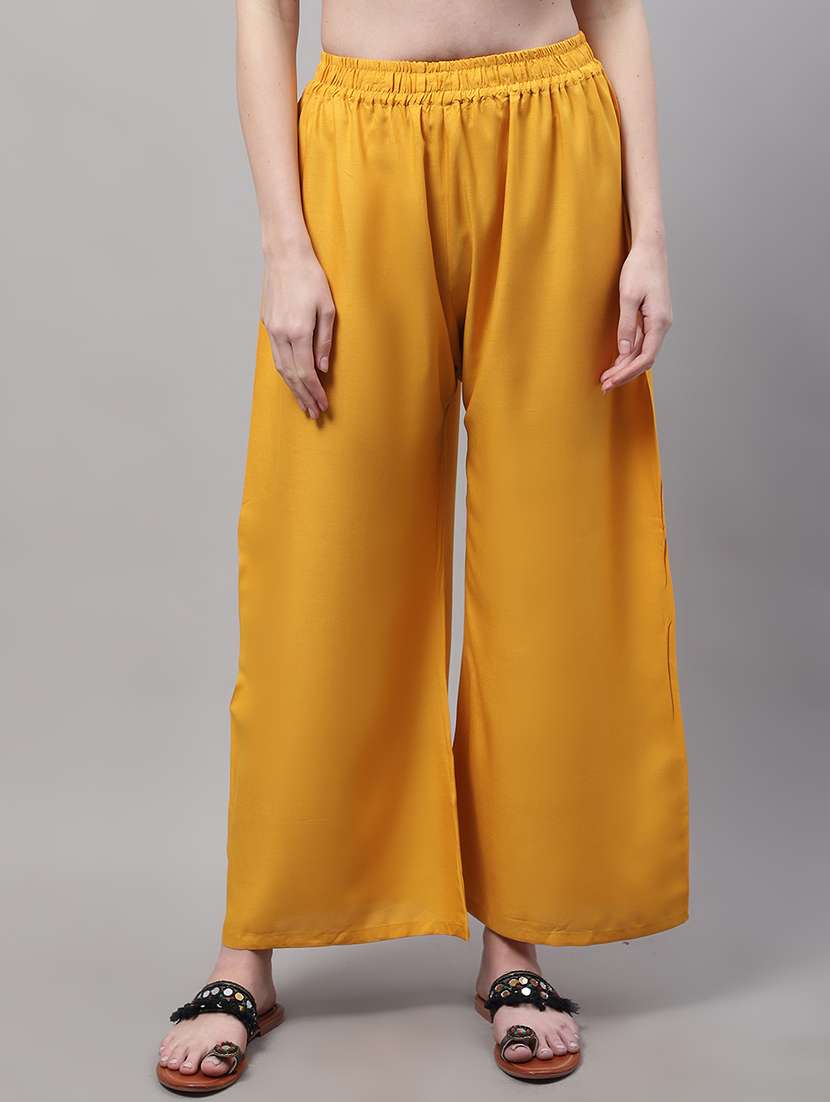 women full length solid palazzo