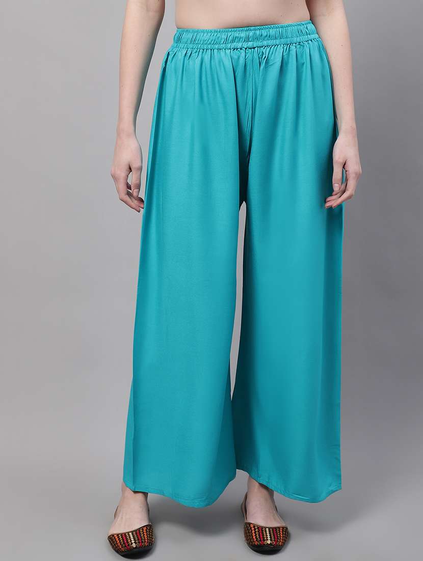 women full length solid palazzo