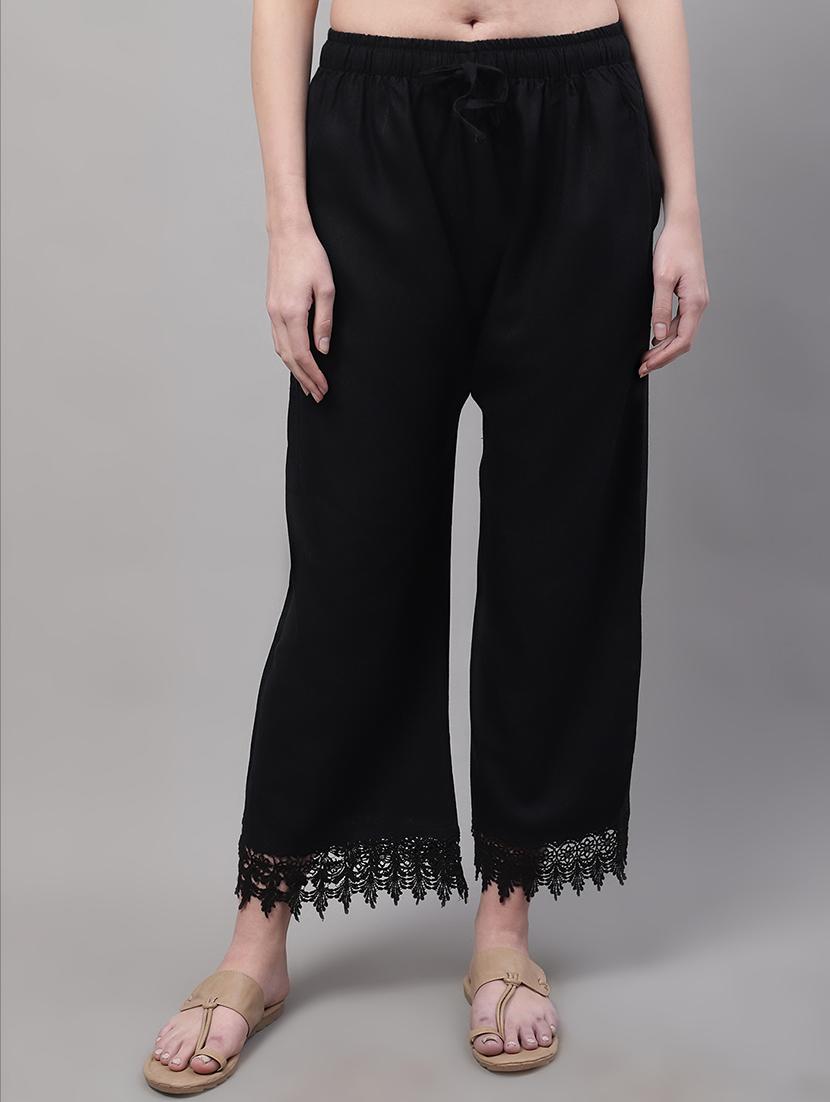 women full length solid palazzo - 21531858 -  Zoom Image - 0