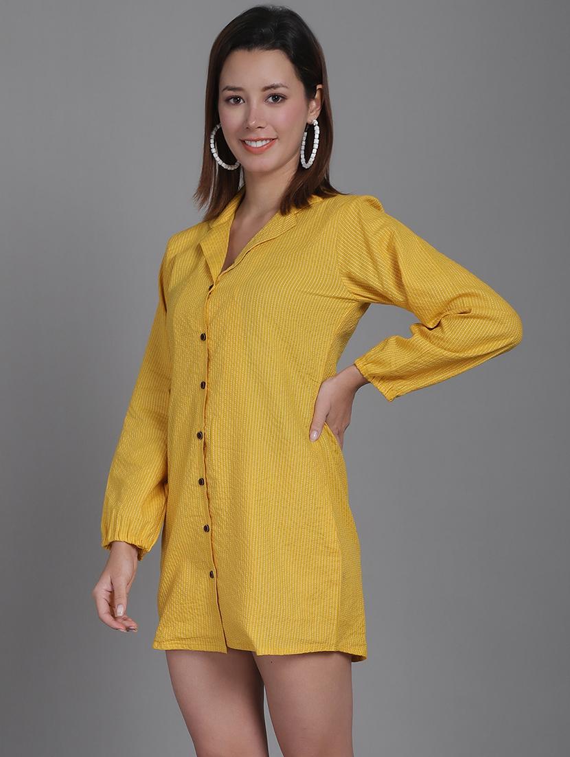 women collared stripes mini shirt dress - 21531952 - Standard Image - 2