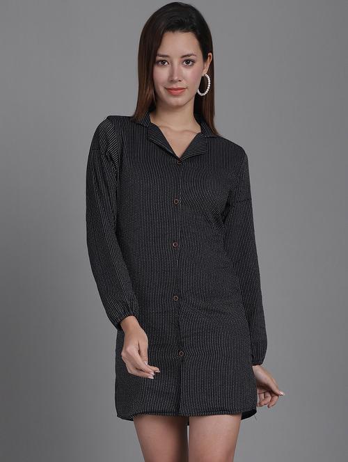 women collared stripes mini shirt dress - 21531954 - Standard Image - 0