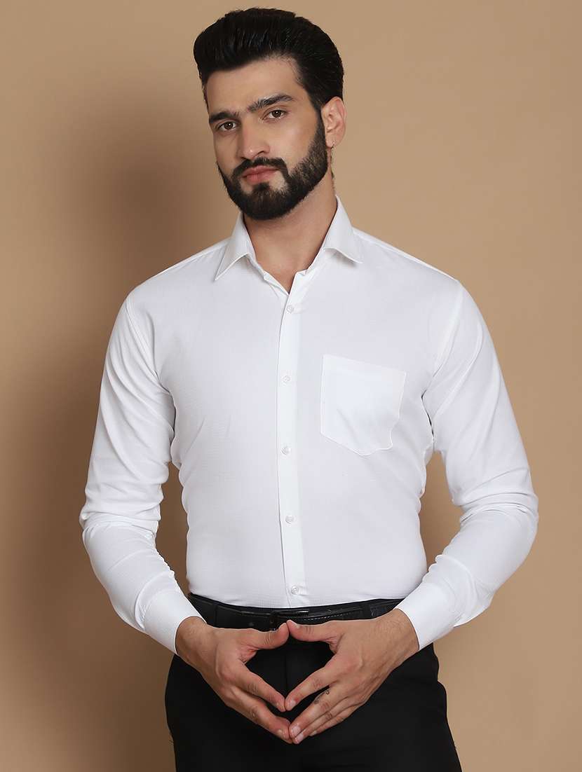 men self design long sleeves formal shirt