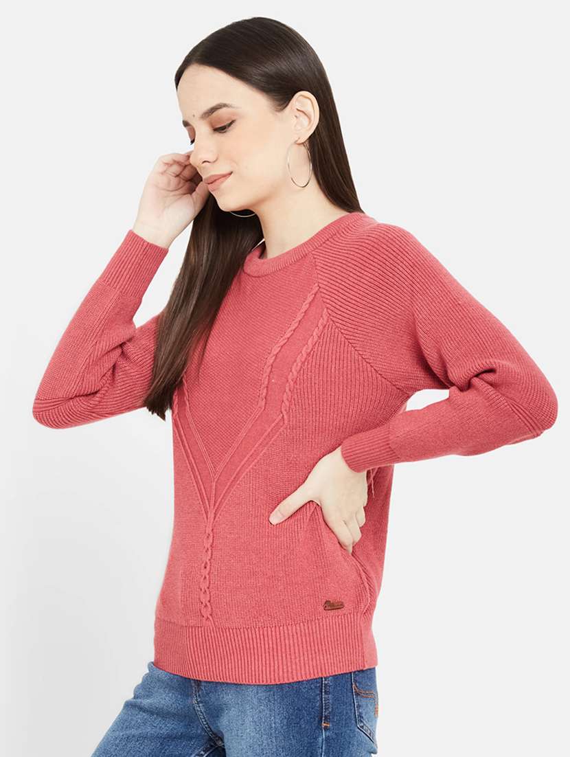 women self design long sleeves pullover - 21532049 -  Standard Image - 2