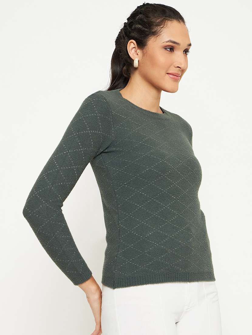 women self design long sleeves pullover - 21532067 -  Standard Image - 2