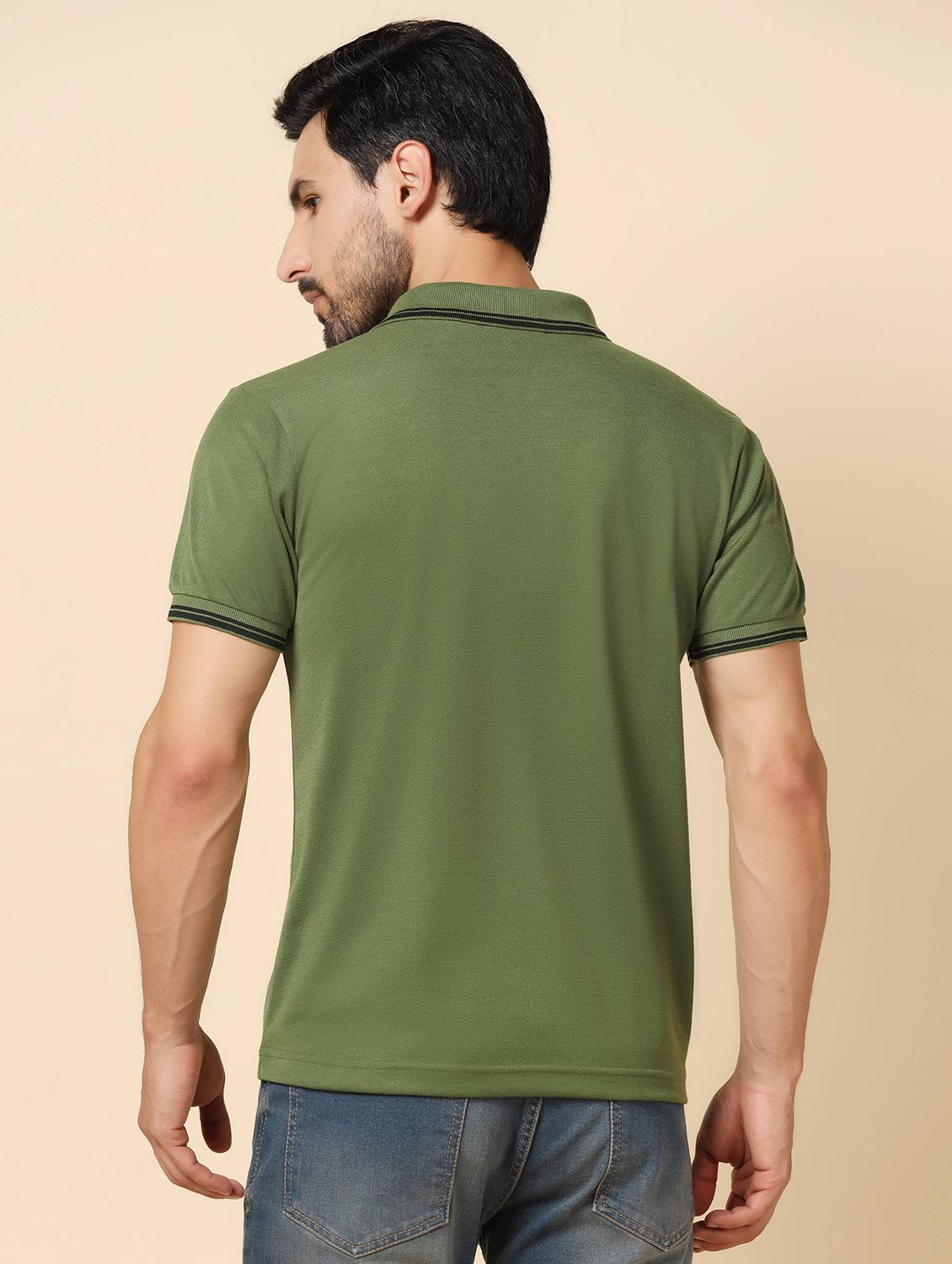 men solid polo neck t-shirt - 21532146 - Standard Image - 2