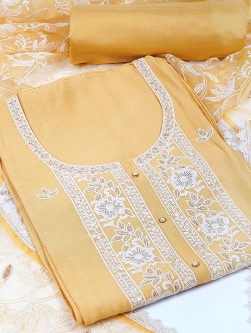 women embroidered unstitched suit set - 21532220 -  Standard Image - 0