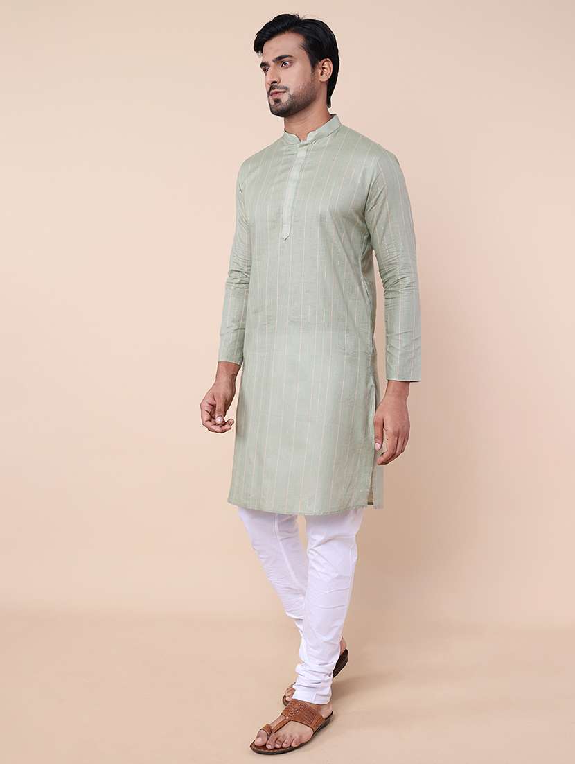 men striped mandarin neck kurta  - 21532229 -  Standard Image - 2