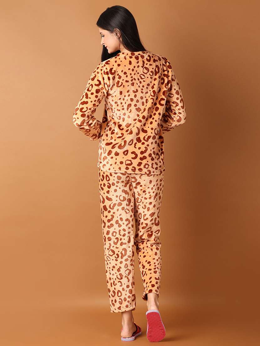 women printed long sleeve nightwear set - 21532254 -  Standard Image - 2