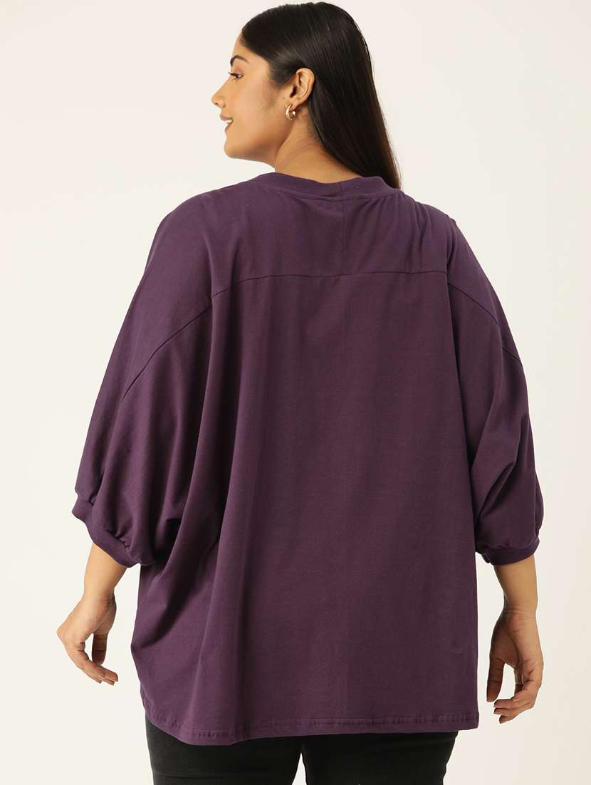women round neck solid regular top - 21532969 - Standard Image - 2
