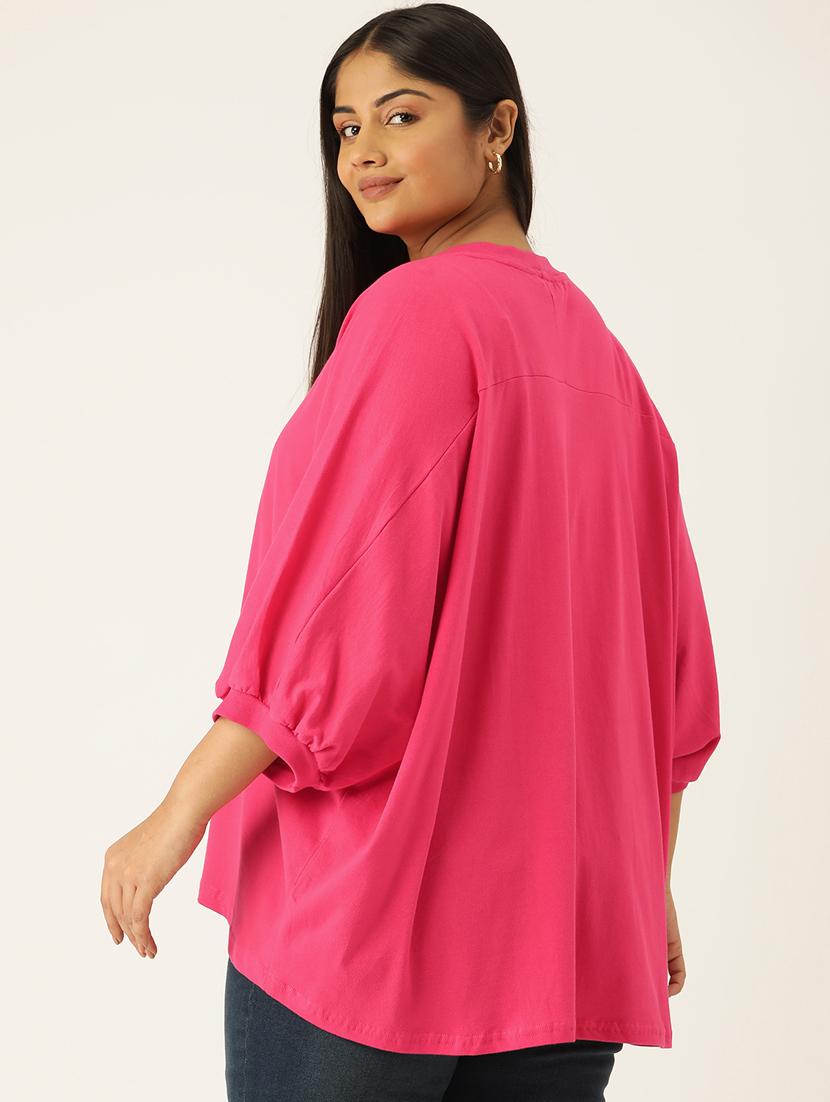 women round neck solid regular top - 21532970 - Standard Image - 2