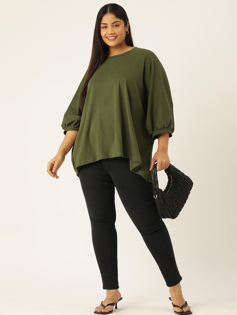 women round neck solid regular top - 21532971 - Standard Image - 2