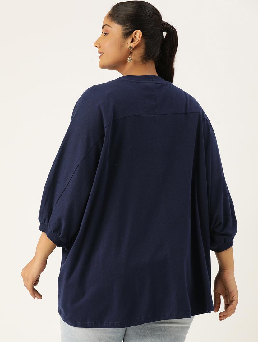 women round neck solid regular top - 21532977 - Standard Image - 2