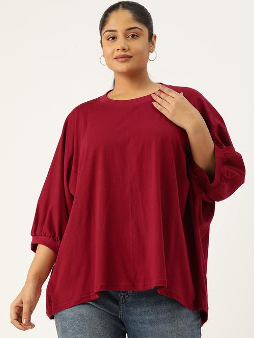 women round neck solid regular top - 21532978 - Standard Image - 0