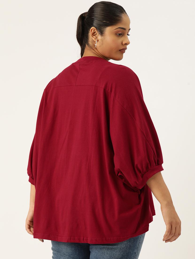 women round neck solid regular top - 21532978 - Standard Image - 2