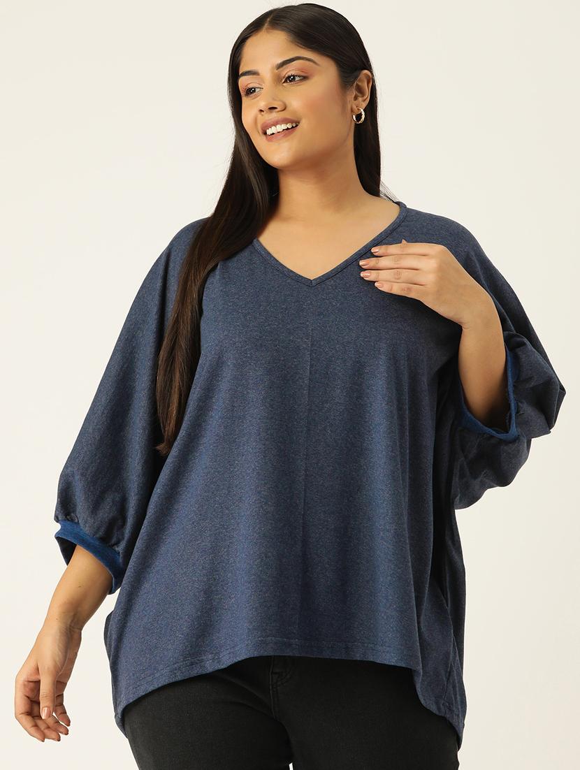 women v-neck solid regular top