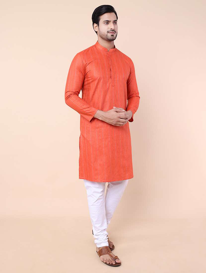 men striped kurta churidar ethnic wear set - 21533016 - Standard Image - 2