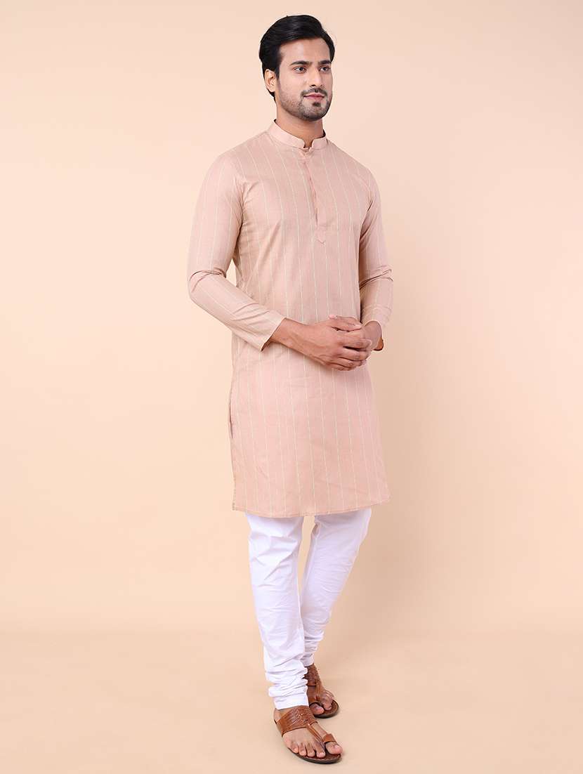 men striped kurta churidar ethnic wear set - 21533034 - Standard Image - 2