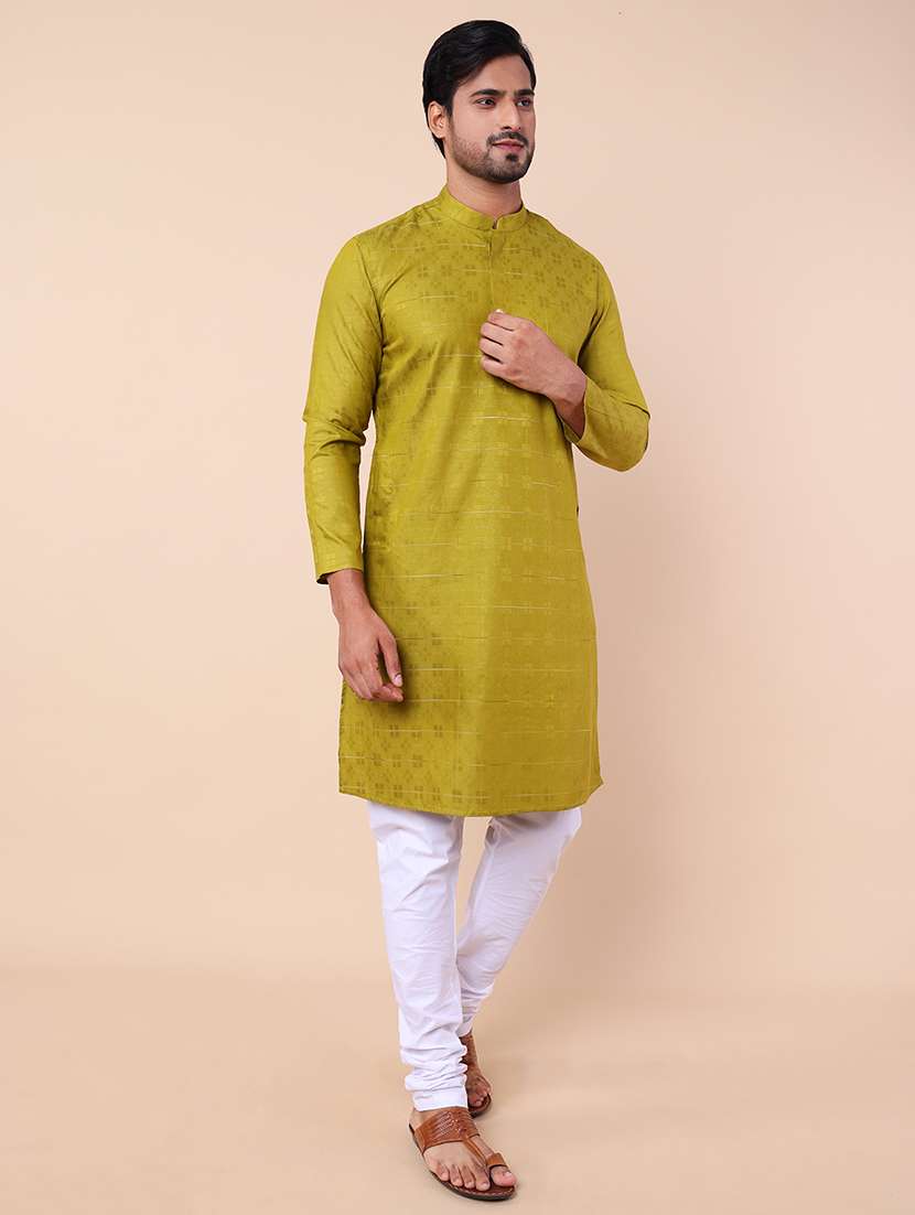 men self design kurta churidar ethnic wear set - 21533038 - Standard Image - 2