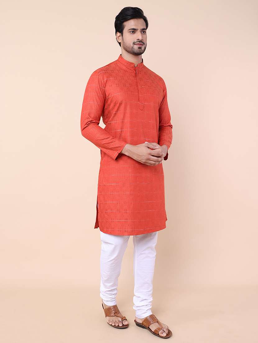 men self design kurta churidar ethnic wear set - 21533040 - Standard Image - 2