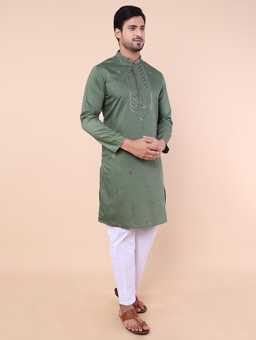 men embroidered kurta pyjama ethnic wear set - 21533047 - Standard Image - 2