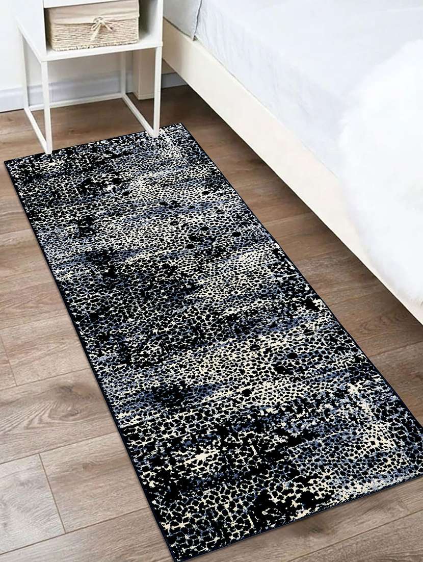 modefe 2x6 feet runner rug carpet blue moire printed primium persian carpets for bedroom