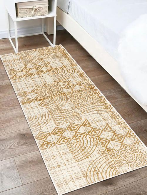 modefe 2x6 feet runner rug carpet beige geometric printed primium persian carpets for bedroom - 21533095 - Standard Image - 0