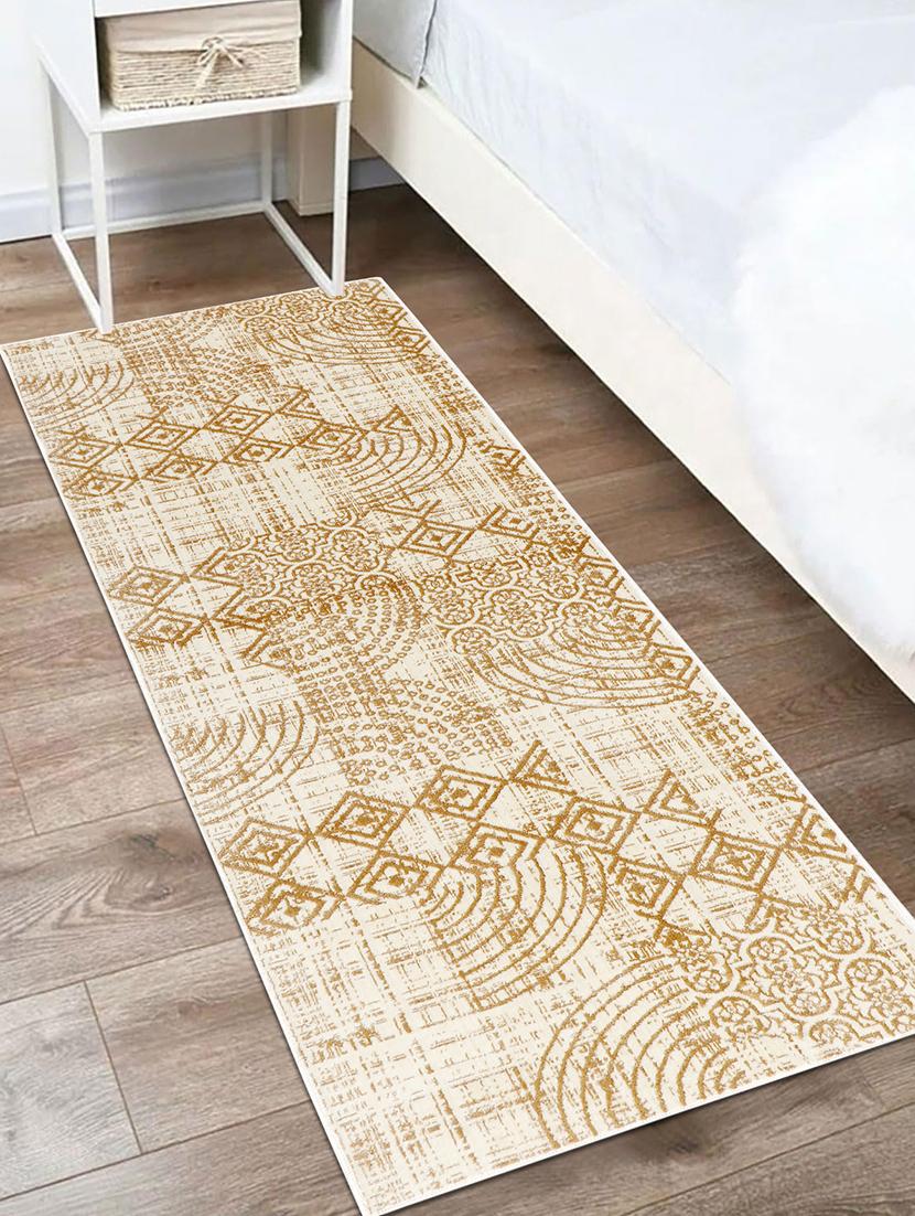 modefe 2x6 feet runner rug carpet beige geometric printed primium persian carpets for bedroom - 21533095 - Zoom Image - 0
