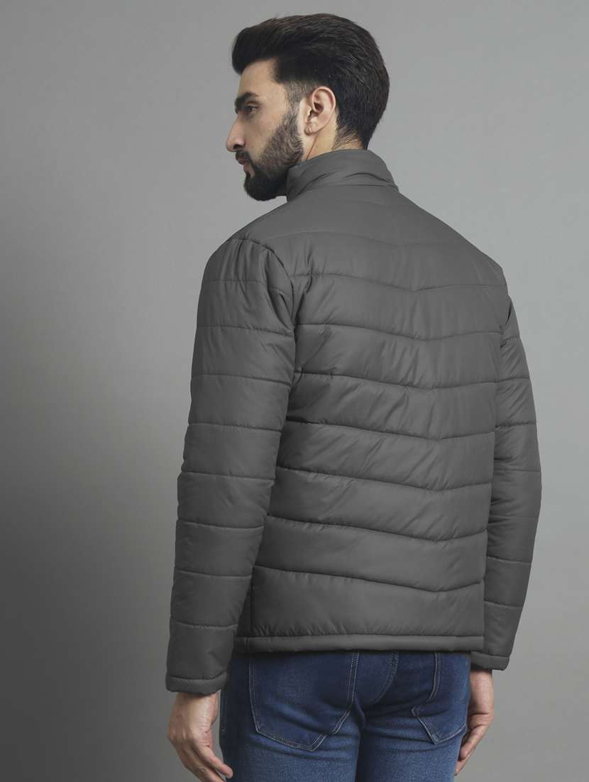men long sleeves solid quilted jacket - 21533121 -  Standard Image - 2