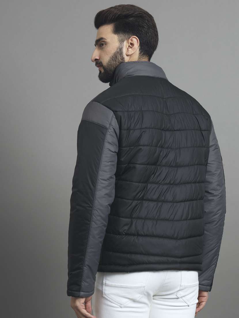 men long sleeves color block quilted jacket - 21533125 -  Standard Image - 2