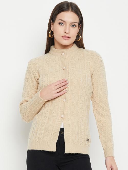 women self designed long sleeve cardigan - 21533187 - Standard Image - 0