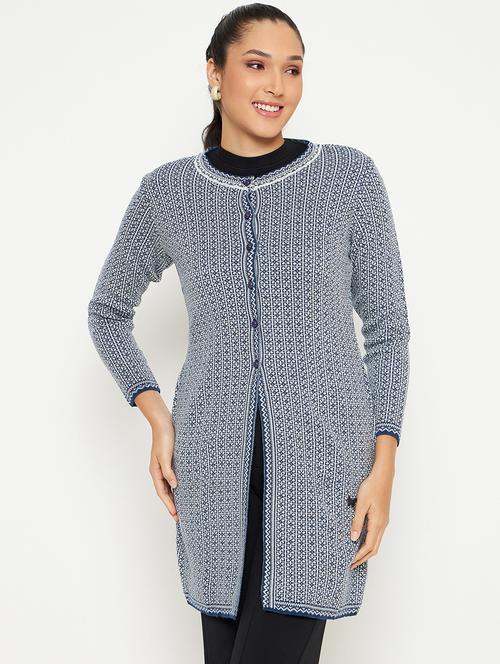 women self designed long sleeve cardigan - 21533197 - Standard Image - 0