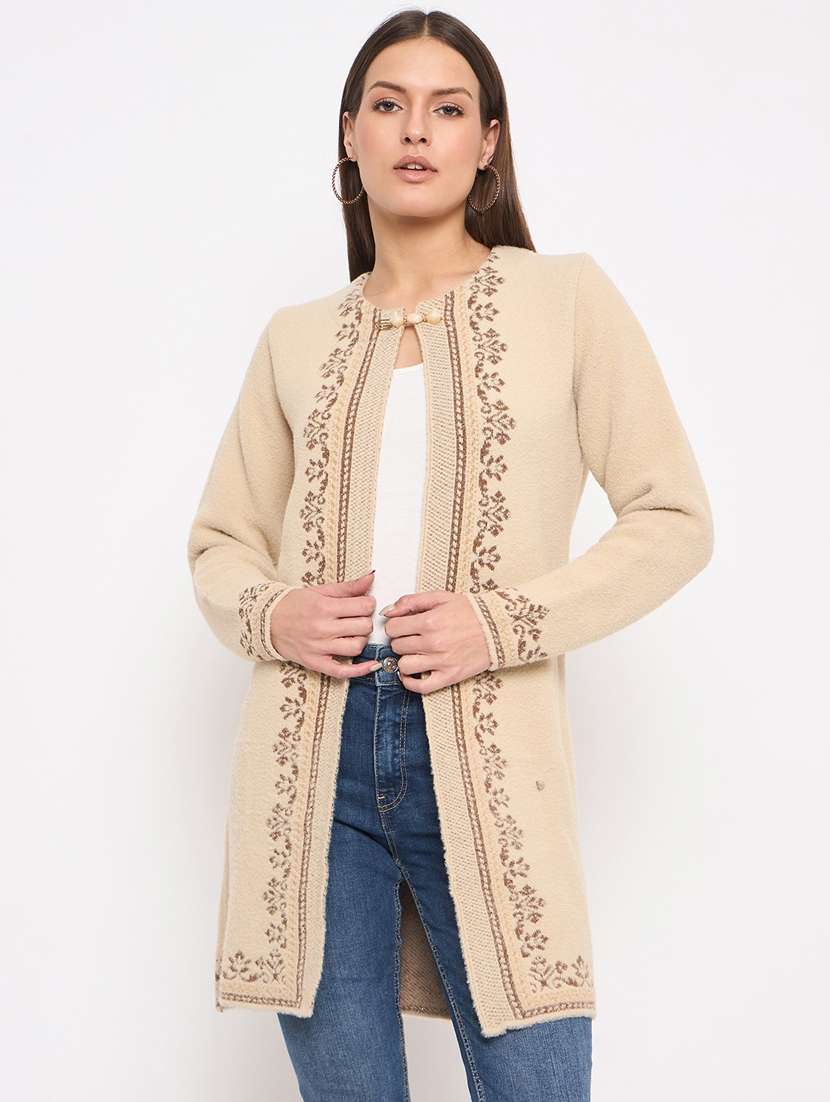 women self designed long sleeve cardigan - 21533213 - Zoom Image - 0